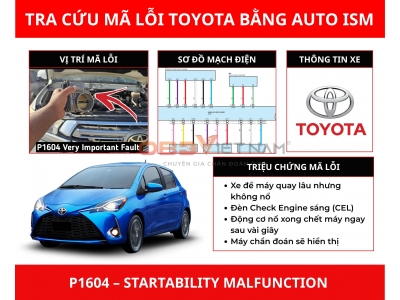 Cách xử lý mã lỗi P1604 – Động cơ không khởi động Toyota Yaris bằng Auto ISM
