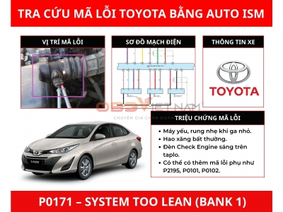 Cách Tra Mã Lỗi P0171 Trên Toyota Vios Bằng Auto ISM