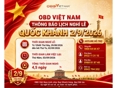 OBD Việt Nam Thông Báo Lịch Nghỉ Lễ Quốc Khánh 2/9/2026