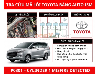 Chẩn đoán mã lỗi P0301 – Lỗi đánh lửa trên Toyota Innova bằng Auto ISM