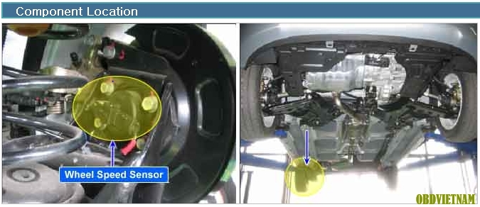 Phân Tích Mã Lỗi C1211 Wheel Speed Sensor Rear RH Invalid/No Signal - Hyundai i10