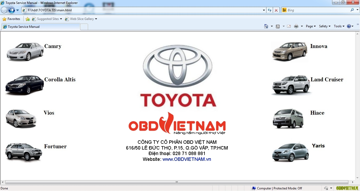 Phần mềm tra cứu Toyota TIS